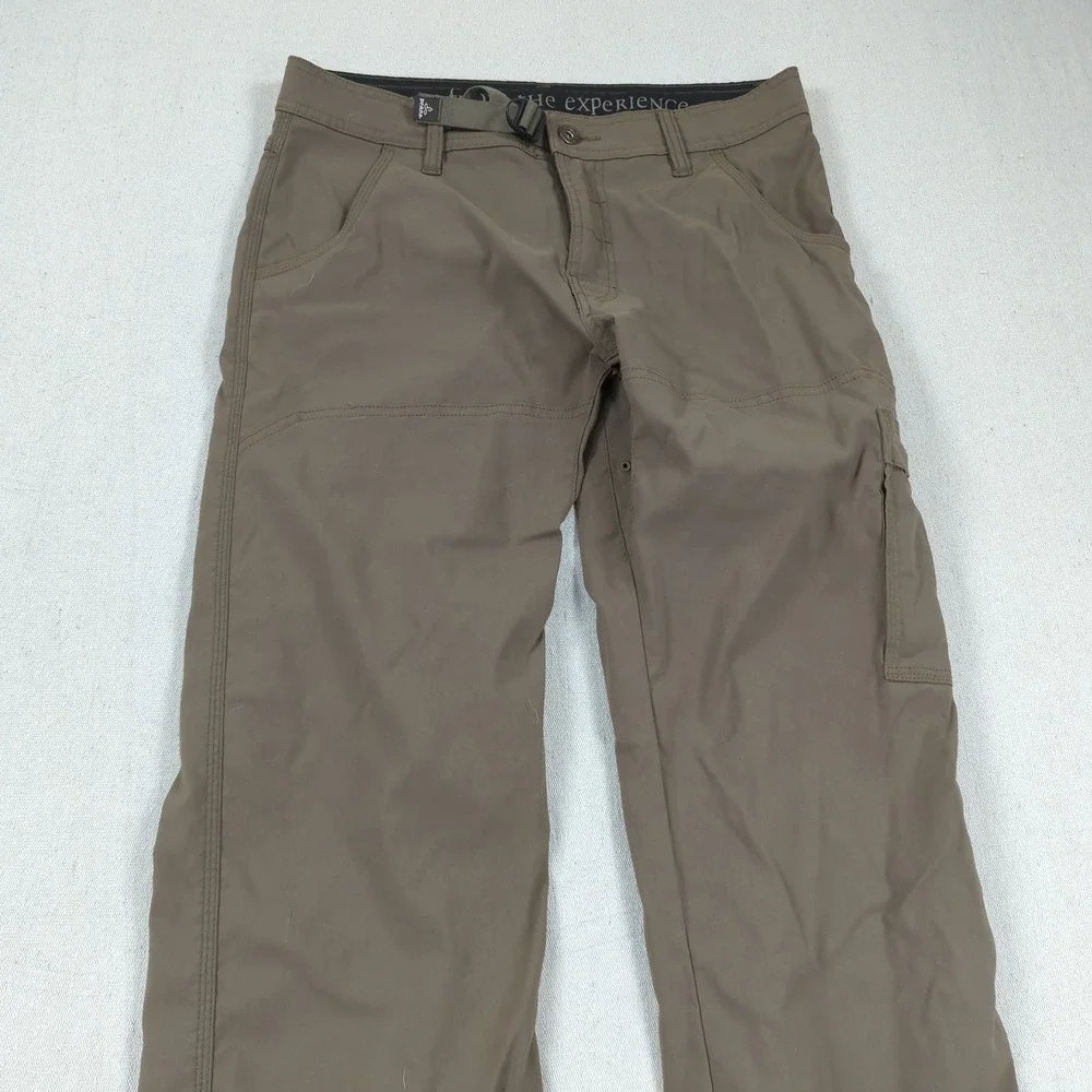 Prana Pants Mens 31x32 Khaki Straight Zion Cargo Hiking Outdoor Travel Belted